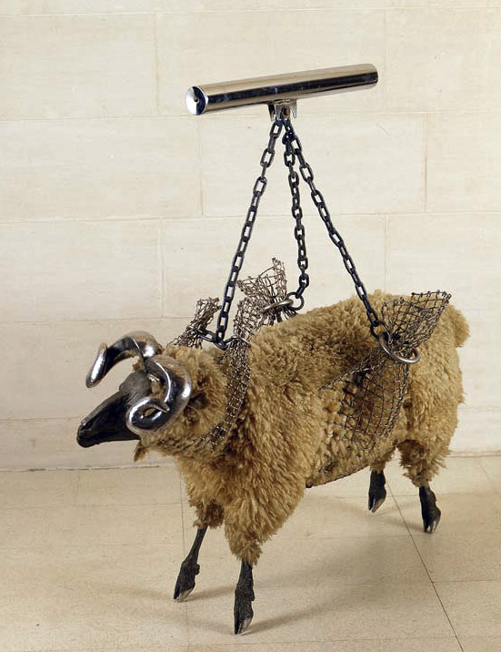Les Kossatz (Australian, 1943-2011) "Ram in sling" 1973 from the exhibition 'The Art of Existence' exhibition by Les Kossatz at Heide Museum of Modern Art, Melbourne, Nov 2008 - March 2009