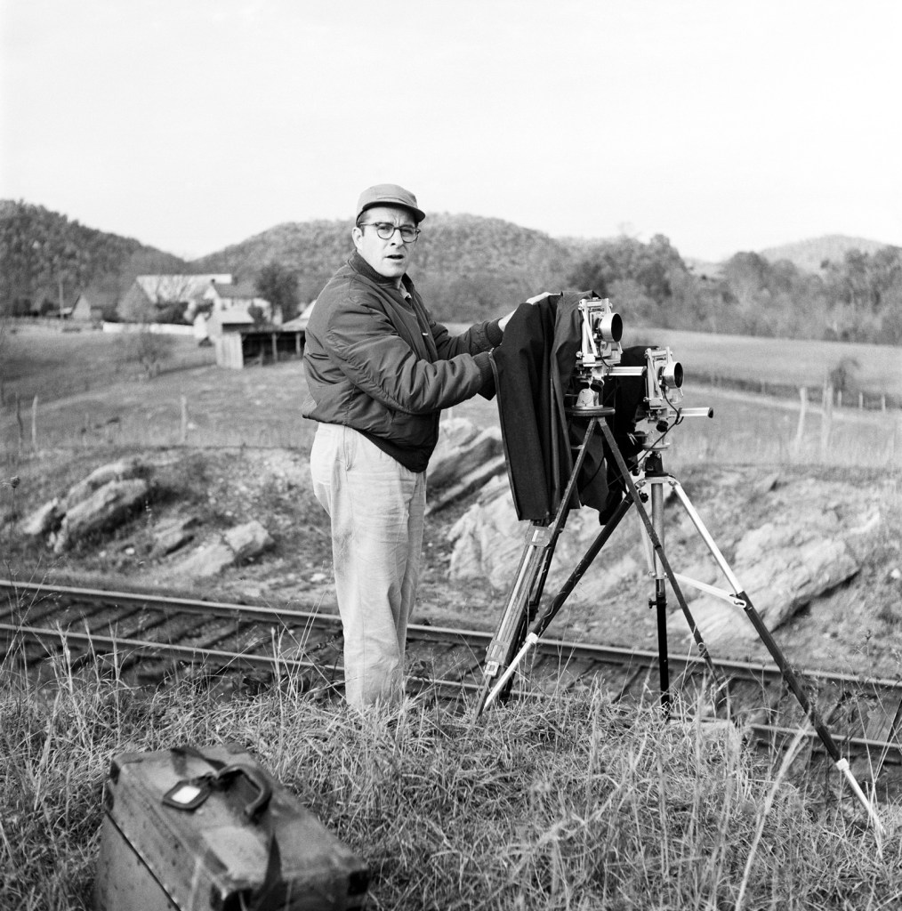 Unknown photographer. '"Link Sets Up Two View Cameras at Bridge 8," Watauga, Va., Nov. 1, 1957'