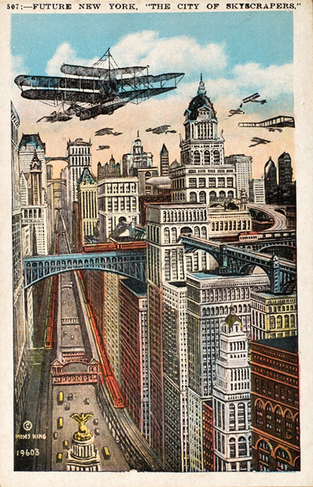 Unknown artist (American) 'Future New York, The City of Skyscrapers' 1910s Unknown artist (American) 'Future New York, The City of Skyscrapers' 1910s