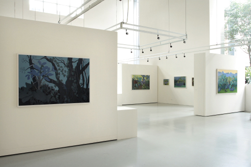 Installation view of Anne Marie Graham's exhibition 'Exotic Queensland: Recent Painting' at Gallery 101, Melbourne