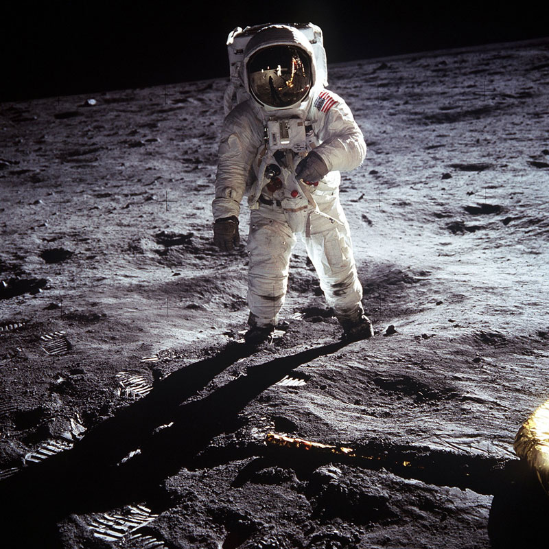 Neil Armstrong / NASA, Washington, D.C. (manufacturer) 'Astronaut Buzz Aldrin, lunar module pilot, walks on the surface of the Moon near the leg of the Lunar Module (LM)' 1969
