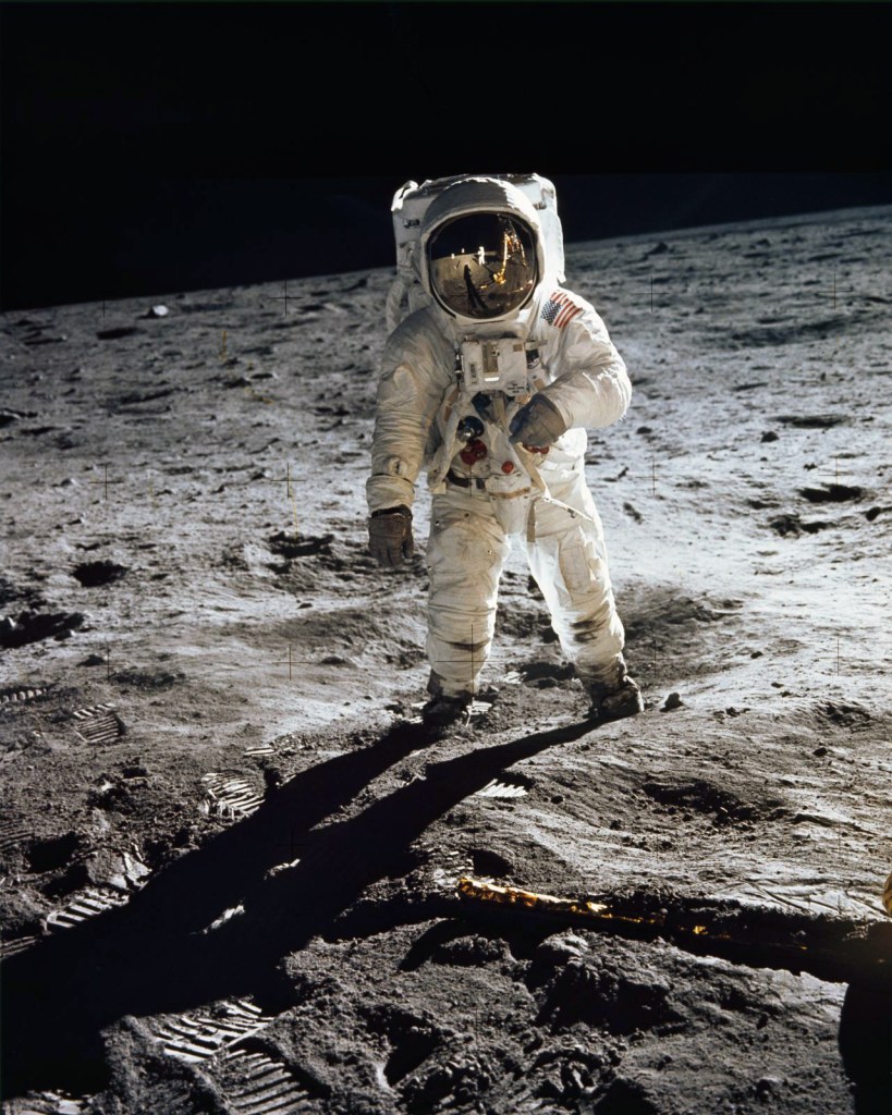 NASA, Washington, D.C. (United States est. 1958, manufacturer) / Neil Armstrong (American, 1930-2012 photographer) 'Astronaut Buzz Aldrin, lunar module pilot, walks on the surface of the Moon near the leg of the Lunar Module (LM)' 1969 NASA, Washington, D.C. (United States est. 1958, manufacturer) / Neil Armstrong (American, 1930-2012 photographer) 'Astronaut Buzz Aldrin, lunar module pilot, walks on the surface of the Moon near the leg of the Lunar Module (LM)' 1969