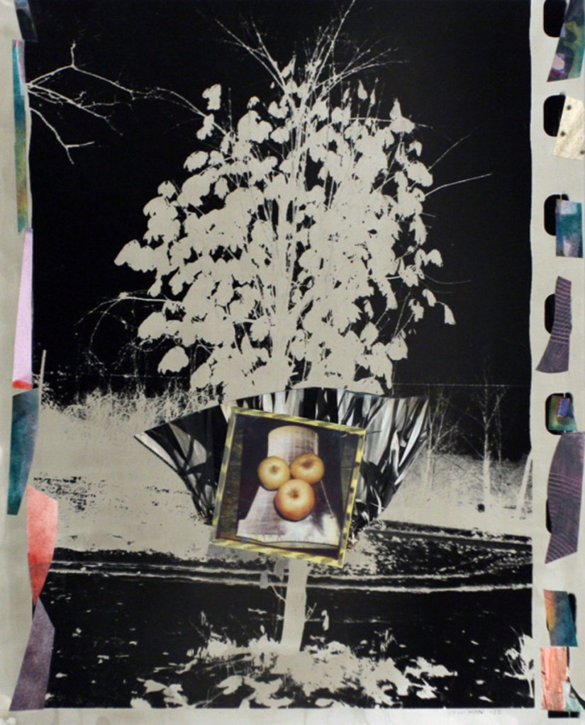 John Wood (American, 1922-2012) 'Pear Tree, Cooling Tower, and Apples' 1991