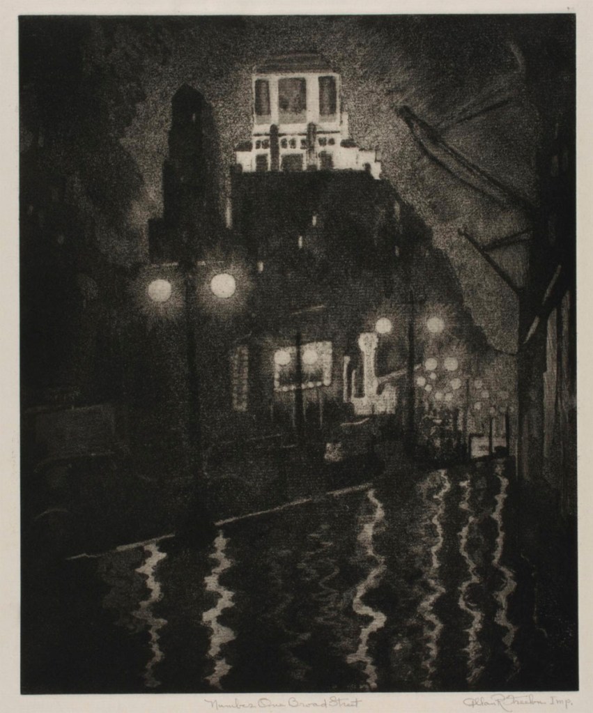 Allan Randall Freelon (American, 1895-1960) 'Number One Broad Street' c. 1934