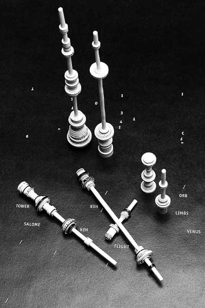 Natasha Dusenjko (Australian) 'Towers of Babel' 2009 from the exhibition 'Babel' fine porcelain and paper works by Natasha Dusenjko at Craft Victoria, Melbourne, May - June, 2009