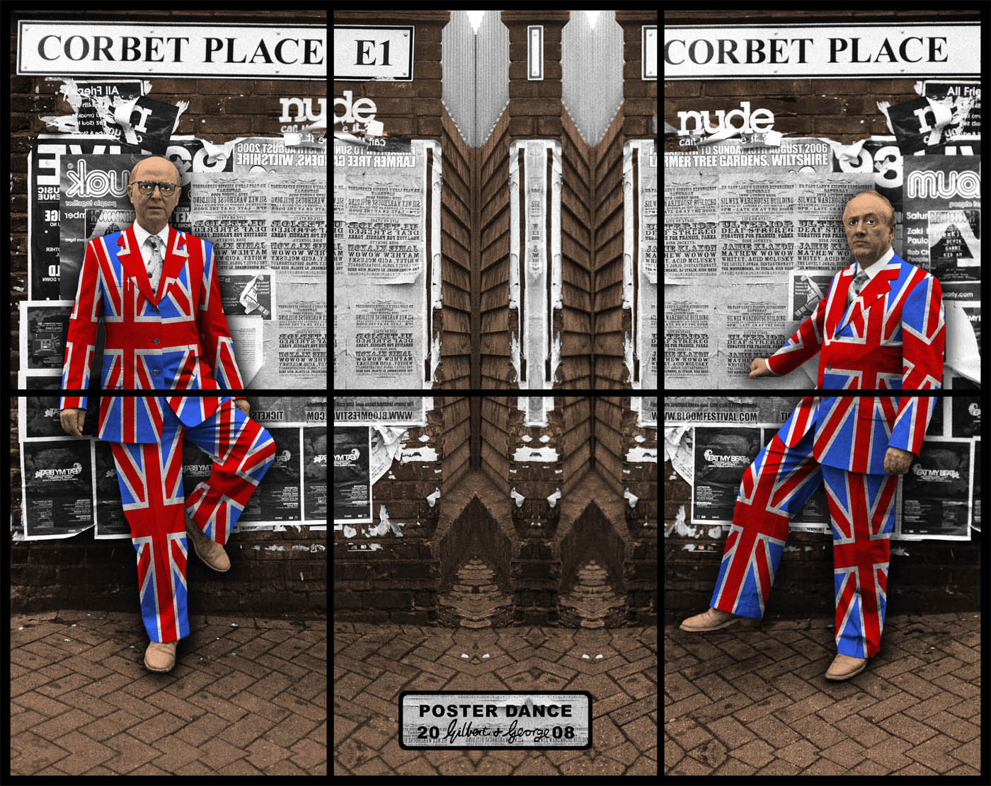 Gilbert & George (Gilbert Prousch, English born Italy, b. 1943) (George Passmore, English, b. 1942) 'POSTER DANCE' 2008