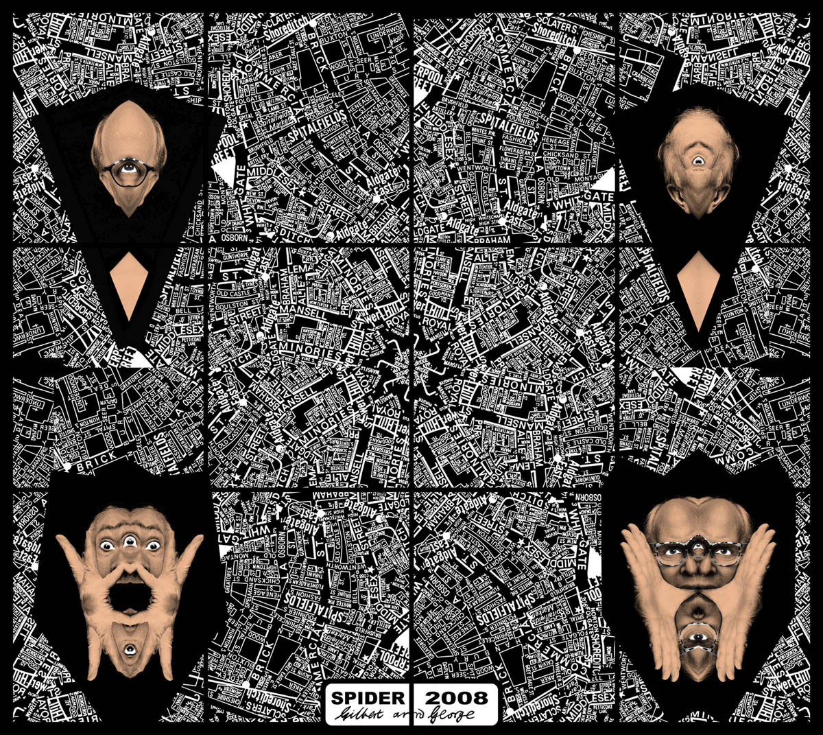 Gilbert & George (Gilbert Prousch, English born Italy, b. 1943) (George Passmore, English, b. 1942) 'SPIDER' 2008