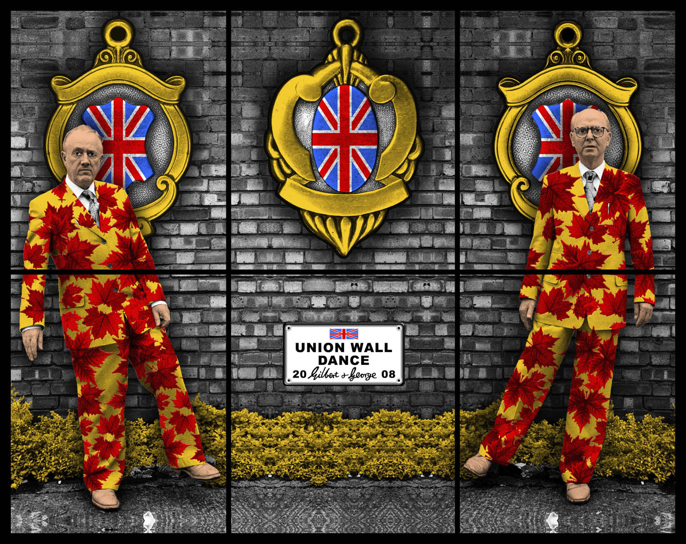 Gilbert & George (Gilbert Prousch, English born Italy, b. 1943) (George Passmore, English, b. 1942) 'UNION WALL DANCE' 2008