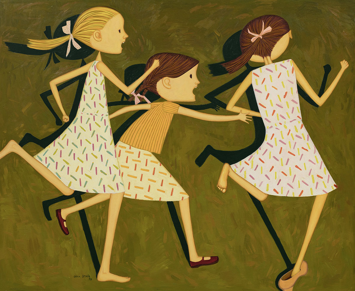John Brack (Australian, 1920-1999) 'The chase' 1959 from the 'John Brack' retrospective at the National Gallery of Victoria, NGV Australia, Federation Square, Melbourne, April - August, 2009