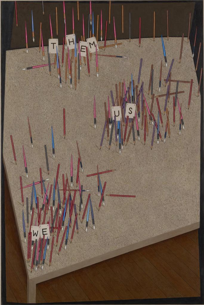 John Brack (Australian, 1920-1999) 'We, Us, Them' 1983