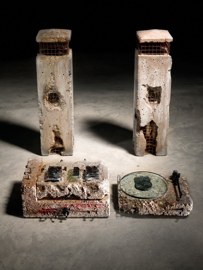 Ron Arad (British-Israeli, b. 1951) 'Concrete Stereo' 1983 from the exhibition 'Ron Arad: No Discipline' at The Museum of Modern Art (MoMA), New York, Aug - Oct, 2009