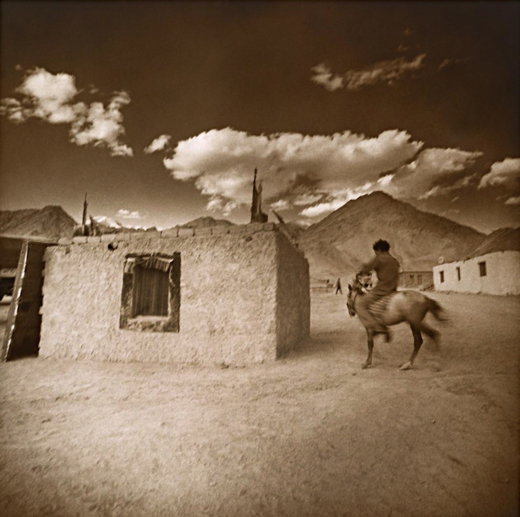 Max Pam (Australian, b. 1949) 'Man on Tibetan pony, Leh Ladakh' 1977