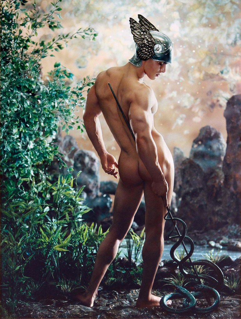Pierre et Gilles (French, Pierre Commoy b. 1950 and Gilles Blanchard, b. 1953) 'Mercury' 2001 from the exhibition 'Pierre et Gilles. Retrospective' at the C/O Berlin Gallery, Berlin, July - Oct, 2009