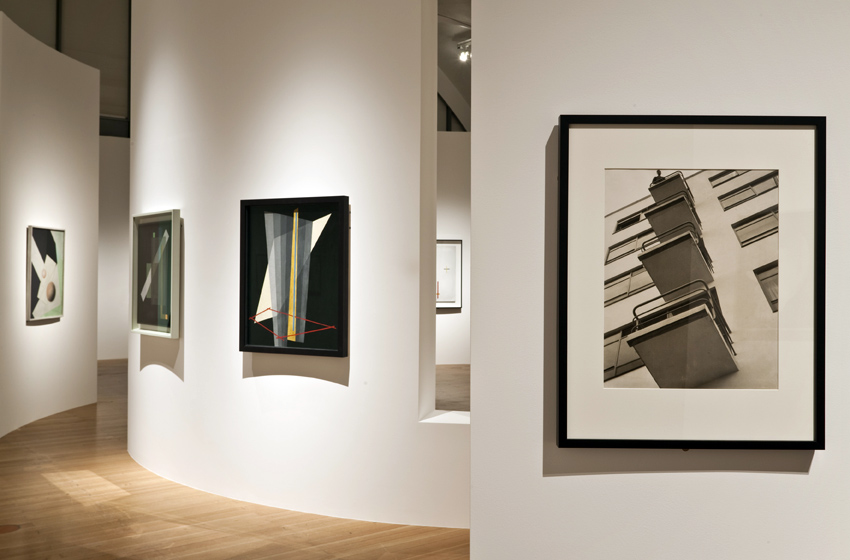 'László Moholy-Nagy Retrospective' exhibition view, Schirn Kunsthalle Frankfurt 2009 showing at right 'Bauhaus Balconies' (1926) and second right 'K XVII' (1923) 'László Moholy-Nagy Retrospective' exhibition view, Schirn Kunsthalle Frankfurt 2009 showing at right 'Bauhaus Balconies' (1926) and second right 'K XVII' (1923)