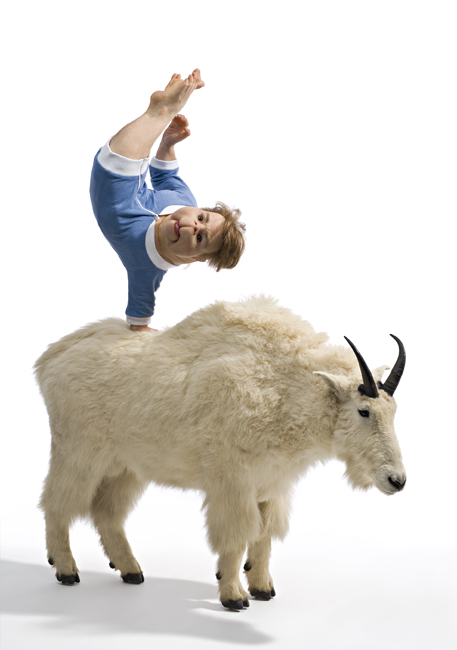 Patricia Piccinini (Australian, b. 1965) 'The Strength of one Hand (With Canadian Mountain Goat)' 2009 from the exhibition 'Unforced Intimacies' by Patricia Piccinini at Tolarno Galleries, Melbourne, Oct - Nov, 2009