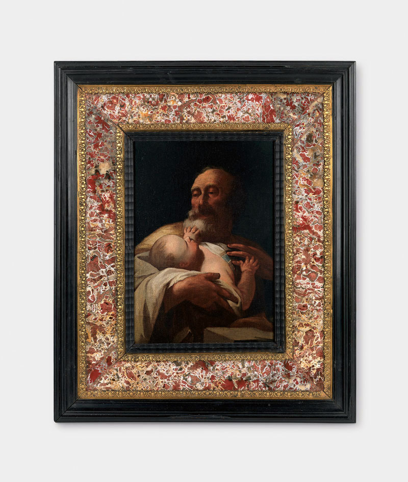 Cabinet Frame German, around 1680 Kabinettrahmen | Deutsch, um 1680 | Inv.-Nr. R 2295 | Bild: Paul Troger, Simeons Lobgesang | Inv.-Nr. 10689 | Kat. Nr. 13 from the exhibition 'The Art of the Frame: Exploring the Holdings of the Alte Pinakothek', Munich, January - March, 2010