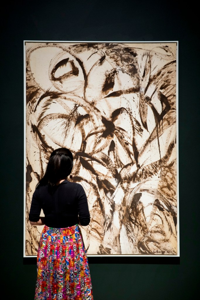 Installation view of the exhibition 'Lee Krasner: Living Colour' showing the work 'Assault on the Solar Plexus' 1961 Installation view of the exhibition 'Lee Krasner: Living Colour' showing the work 'Assault on the Solar Plexus' 1961