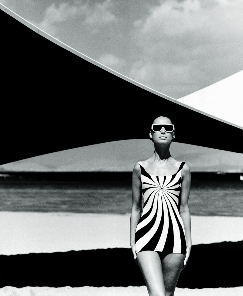 F.C. Gundlach (German, 1926-2021) 'Op Art Swimsuit. Brigitte Bauer, Op Art swimsuit by Sinz Vouliagmeni' Greece 1966