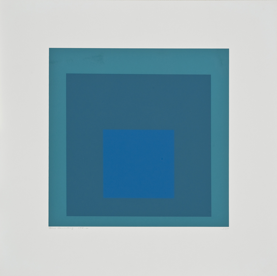 Josef Albers (German, 1888-1976) 'Homage to the Square - Blue Reminding' 1966