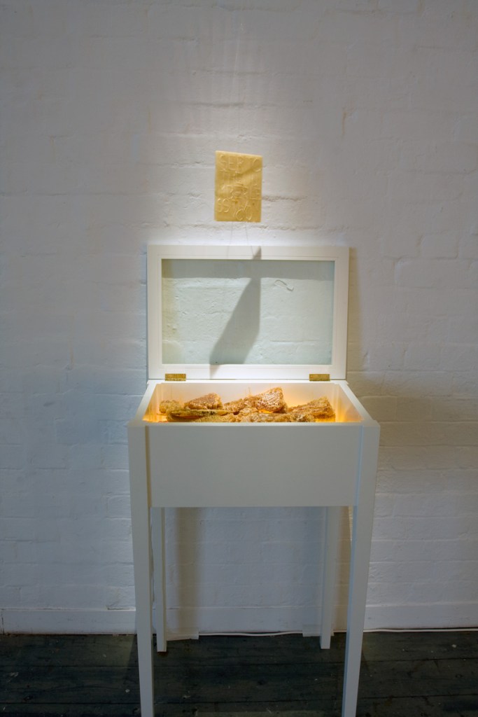 Installation view of the exhibition 'A Shrine for Orpheus' by Pip Stokes at fortyfivedownstairs, Melbourne