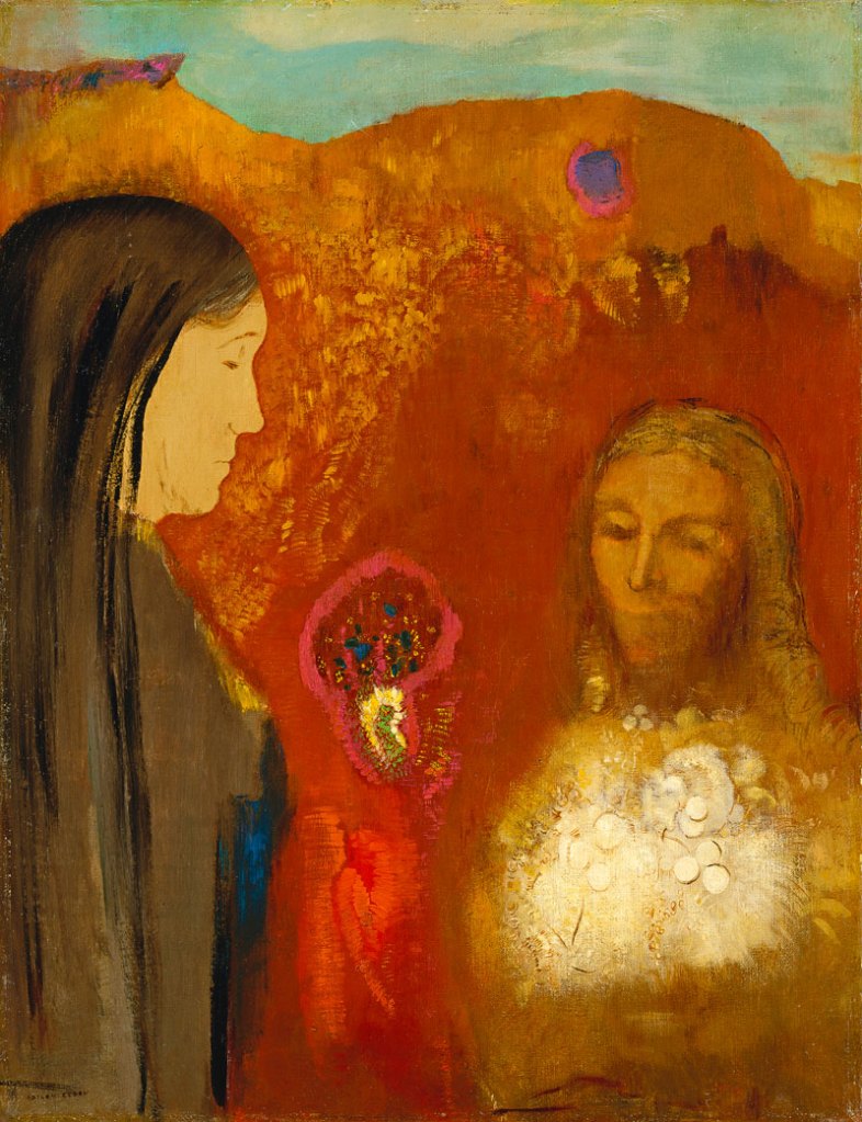 Odilon Redon (French 1840-1916) 'Christ and the Samaritan Woman' (Le Christ et la Samaritaine) c. 1895