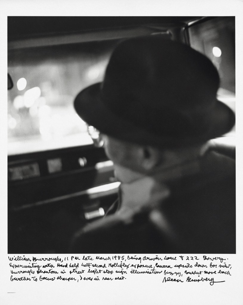 Allen Ginsberg (American, 1926-1997) 'William Burroughs, 11 pm late March 1985, being driven home to 222 Bowery…' 1985 