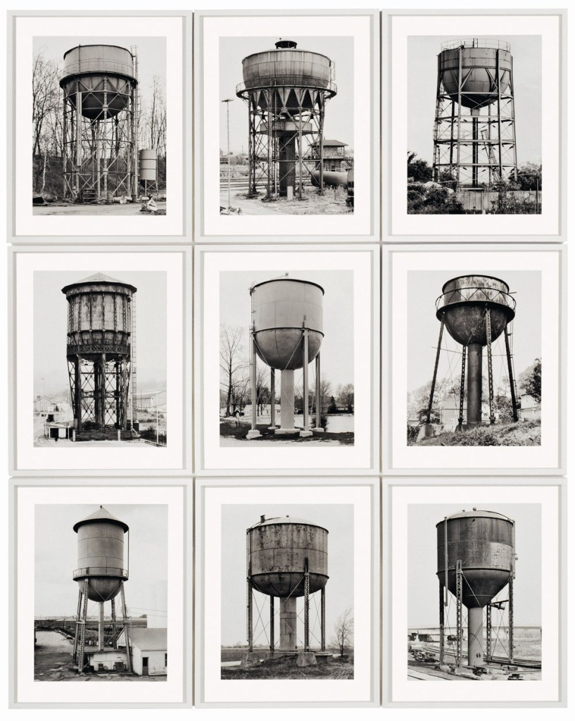 Bernd Becher (German, 1931-2007) and Hilla Becher (German, 1934-2015) 'Water Towers' 1980 from the exhibition 'Haunted: Contemporary Photography / Video / Performance' Guggenheim Museum, March - Sept, 2010