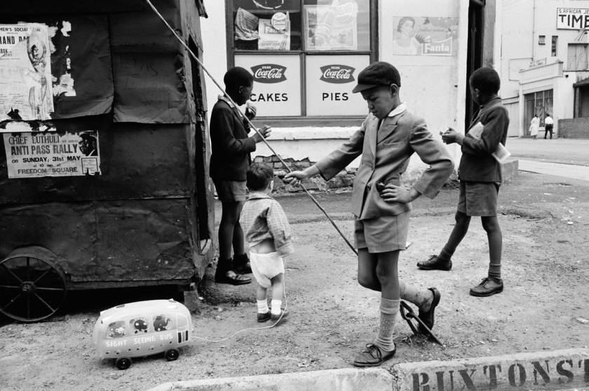 David Goldblatt, 'Steven with Sight Seeing Bus, Doornfontein, Johannesburg, 1960'