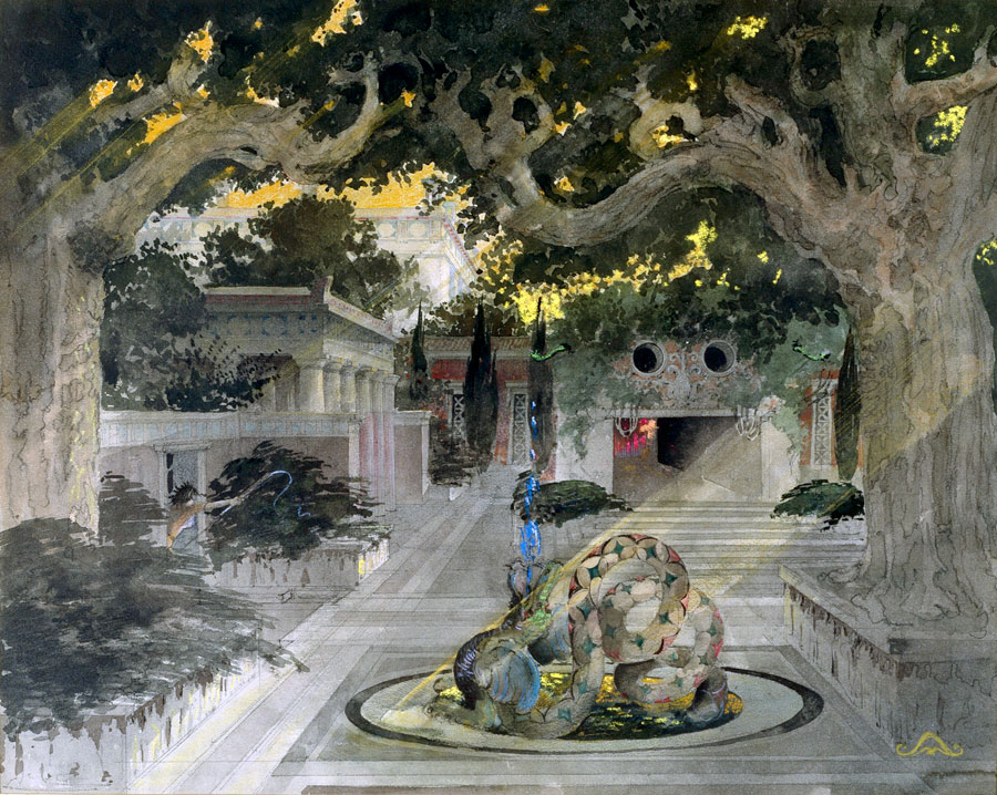 Bernard Maybeck (American, 1862-1957) 'Frontispiece for "Circe, A Dramatic Fantasy" by Isaac Flagg' 1910 from the exhibition 'Hauntology' at Berkeley Museum of Art, University of California, Berkeley, July - December 2010 Bernard Maybeck (American, 1862-1957) 'Frontispiece for "Circe, A Dramatic Fantasy" by Isaac Flagg' 1910 from the exhibition 'Hauntology' at Berkeley Museum of Art, University of California, Berkeley, July - December 2010