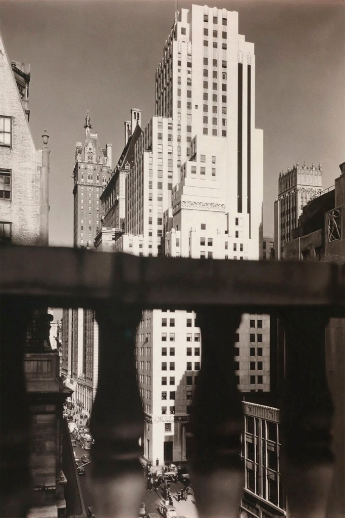 Berenice Abbott (American, 1898-1991) 'Squibb Building with Sherry Netherland in Background' 1935 from the exhibition 'American Modern: Abbott, Evans, Bourke-White' at the Amon Carter Museum of American Art, Fort Worth, Texas