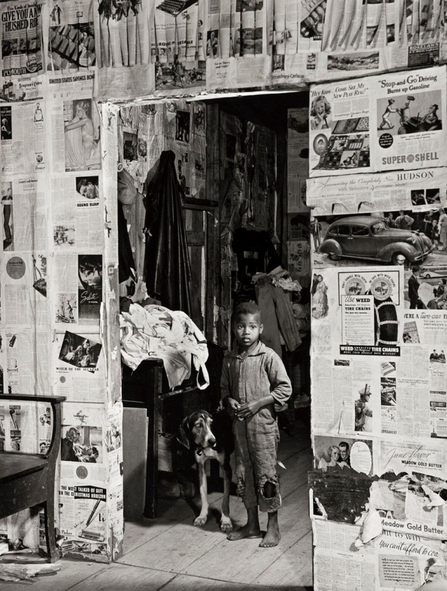 Margaret Bourke-White (American, 1906-1971) 'Boy with hound dog' 1936 from the exhibition 'American Modern: Abbott, Evans, Bourke-White' at the Amon Carter Museum of American Art, Fort Worth, Texas