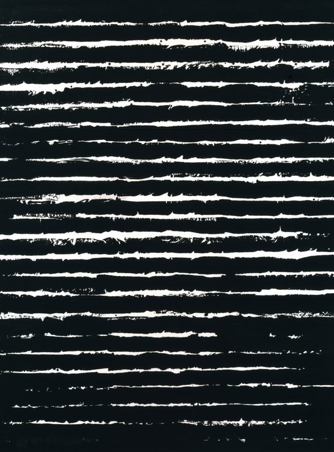 Pierre Soulages (French, 1919-2022) 'Peinture; 243 x 181 cm; 26 juin 1999' from the exhibition 'Pierre Soulages' at the Martin-Gropius-Bau, Berlin