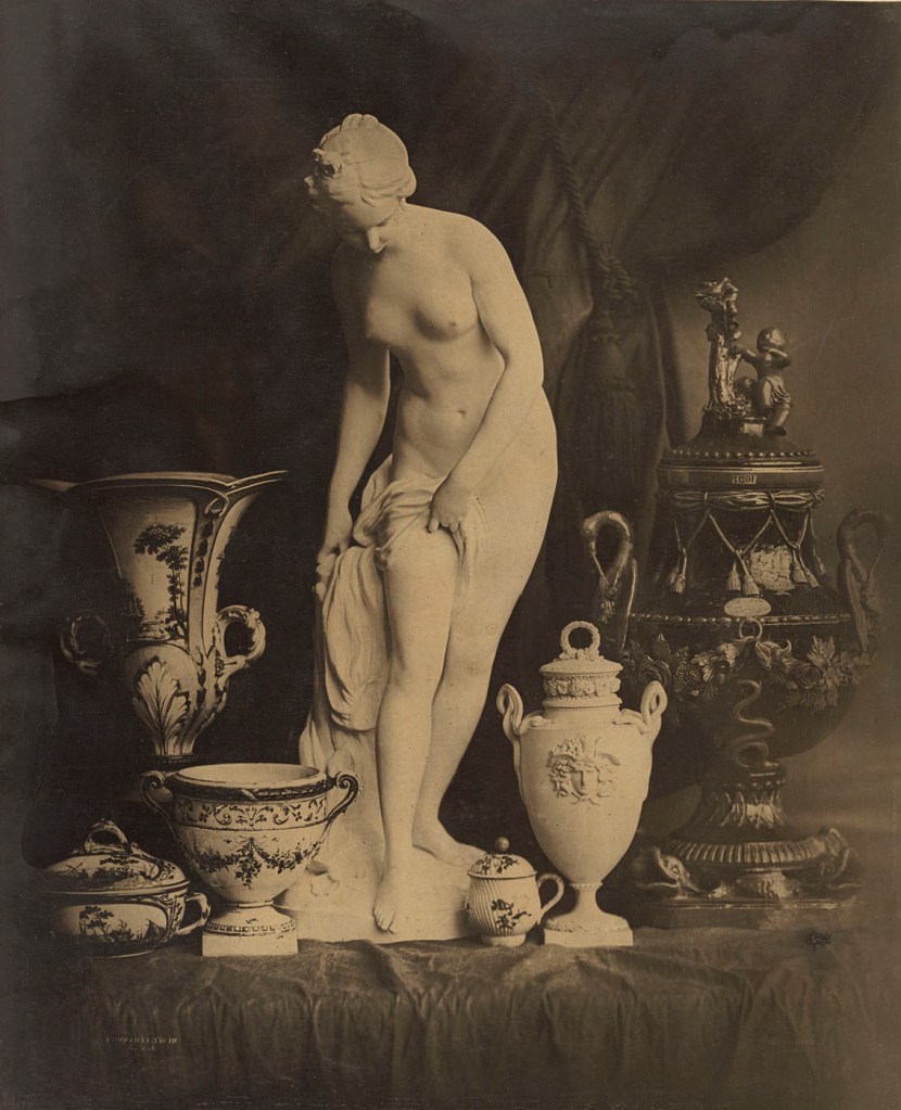 Louis-Rémy Robert (French, 1811-1882) '[Still Life with Statuette and Vases]' Negative 1855; print 1870s from the exhibition 'In Focus: Still Life' at The J. Paul Getty Museum