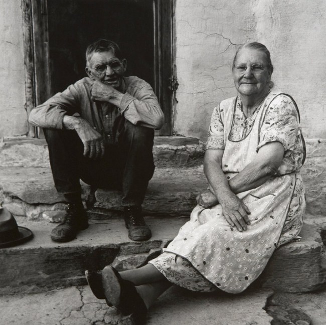 Dorothea Lange. 'Couple Seated on Porch, Gunlock, Utah' 1953