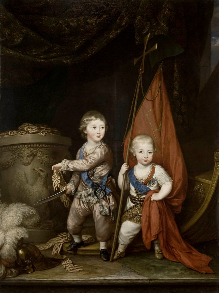 Richard Brompton (English, 1734–1783) 'Portrait of Grand Dukes Alexander Pavlovich and Constantin Pavlovich' 1781