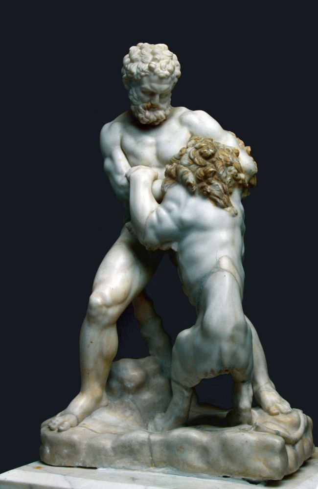 Heracles fighting the Nemaean lion Rome, 2nd-3rd century AD fragments with possible Italian additions 16th-17th century 