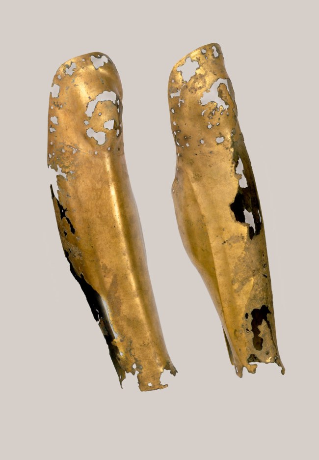 Bronze leg-protectors Greece 4th century BC