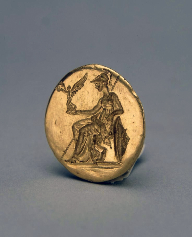 'Ring: Athena Nicephora' Greek goldsmithing, Northern Black Sea region, Pantikapeion (?). Late 4th century BC