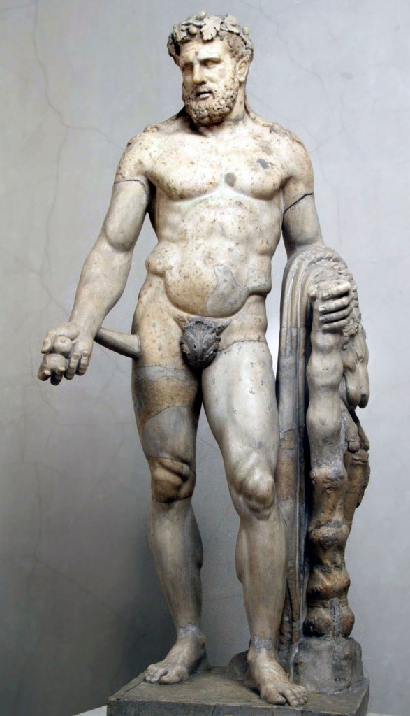 'Statue of Heracles with the apples of the Hesperides' Roman copy, 2nd century AD, from a Greek original from the mid-4th century BC