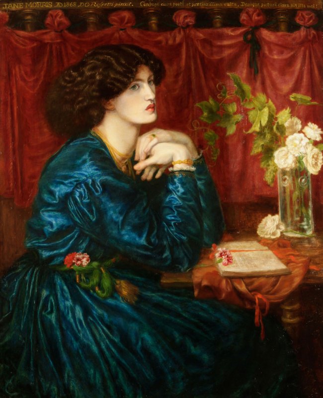 Dante Gabriel Rossetti (English, 1828-1882) 'Jane Morris, the blue silk dress' 1868