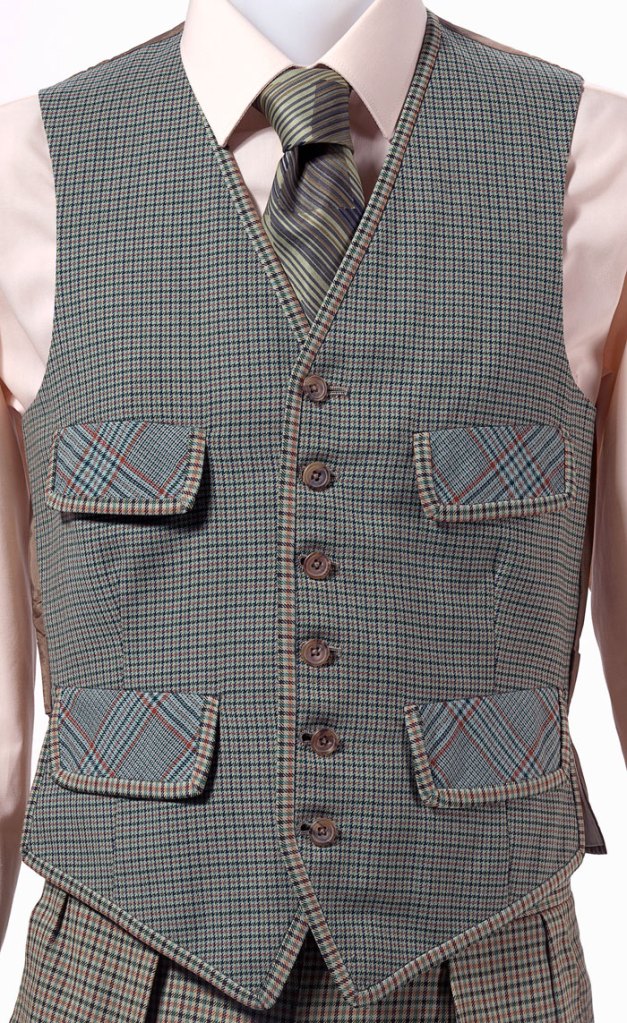 Nutters, London (tailor) est. 1968. Tommy Nutter (designer) 'Suit and tie 1971' (detail)