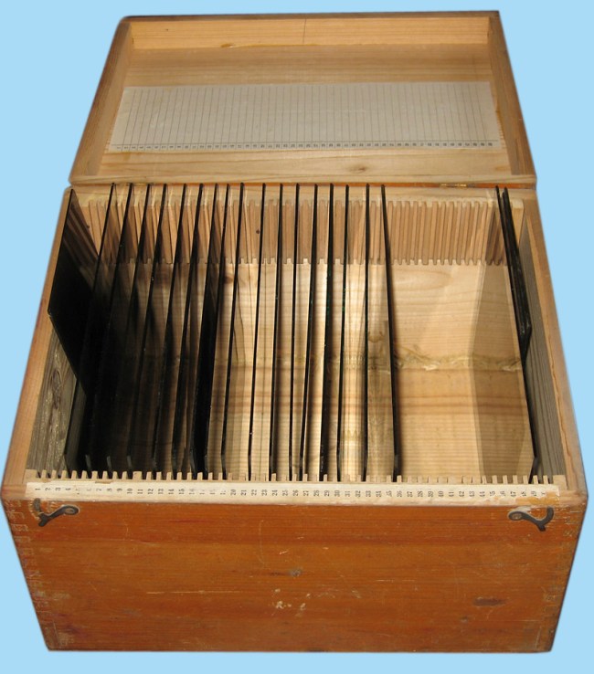 'Wooden box containing glass plates' c. 1915-1918