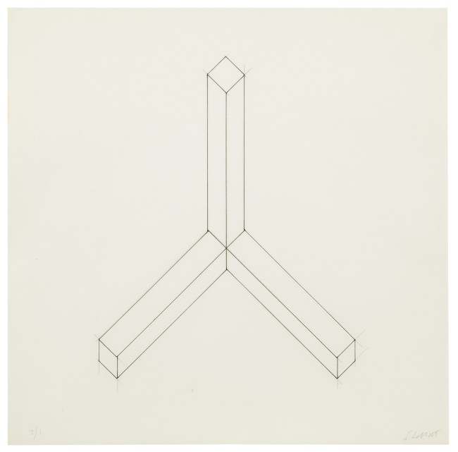Sol LeWitt (American, 1928-2007) 'Incomplete open cube drawing - ten & eleven part variations' undated (c. 1973/74)
