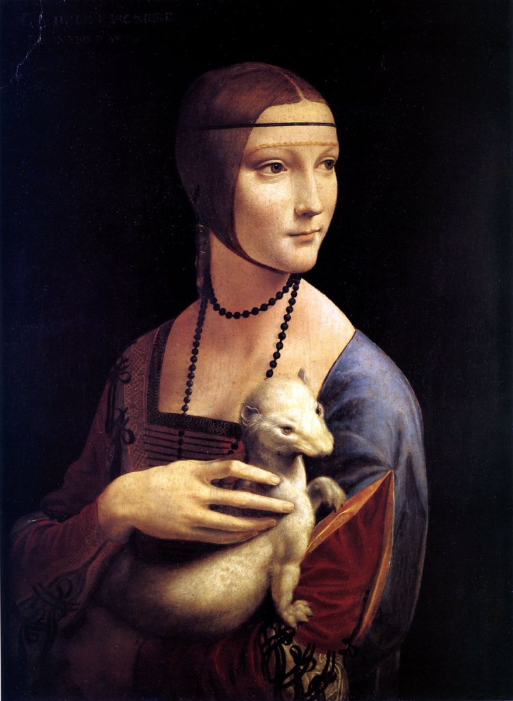 Leonardo da Vinci (Italian, 1452-1519) 'Lady with an Ermine (portrait of Cecilia Gallerani)' 1489-1490