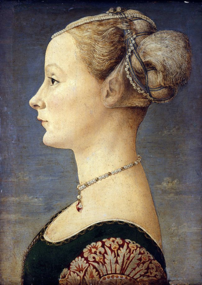 Antonio del Pollaiuolo (Italian, 1429-1498) 'Portrait of a Young Woman' c. 1465-1470
