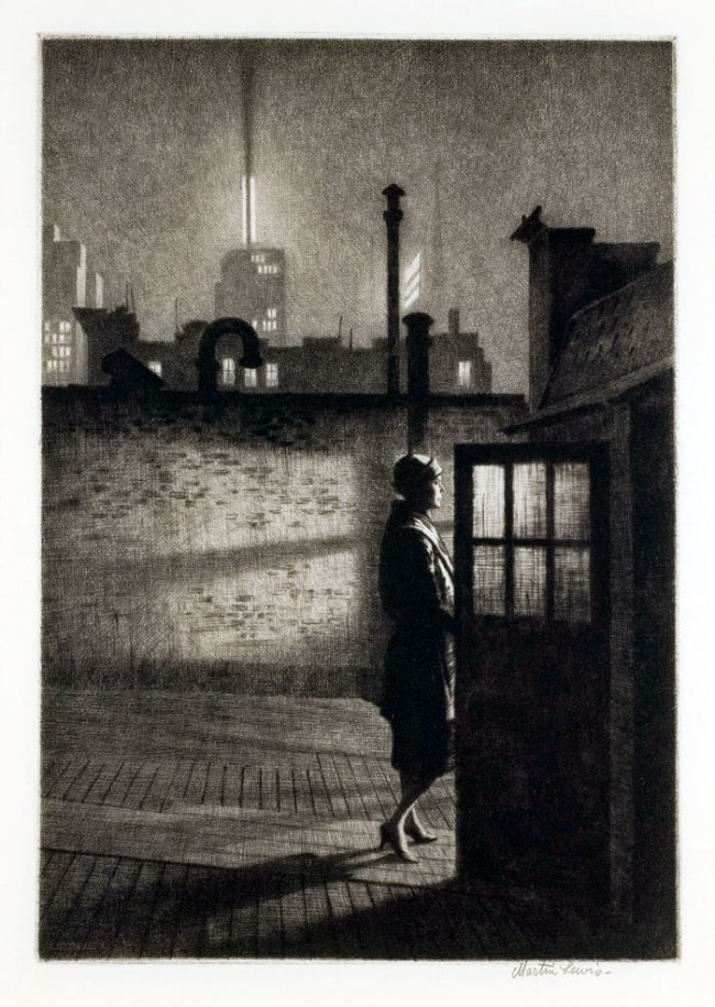 Martin Lewis (Australian, 1881-1962). 'Little Penthouse' 1931