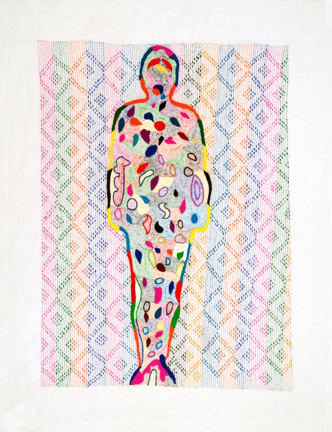 Nicola Loder (Australian, b. 1964) 'Tourist #5: Disappearing Project 1-41 (no 17)' 2012 Polyester thread, muslin 86 x 69cm Nicola Loder (Australian, b. 1964) 'Tourist #5: Disappearing Project 1-41 (no 17)' 2012 Polyester thread, muslin 86 x 69cm