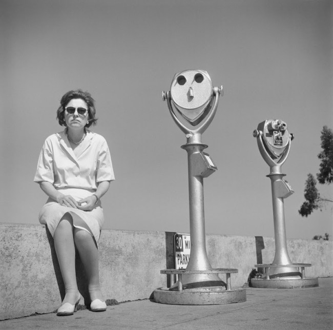 Arthur Tress (American, b. 1940) 'Woman with Coin Operated Binoculars, Coit Tower, San Francisco' 1964