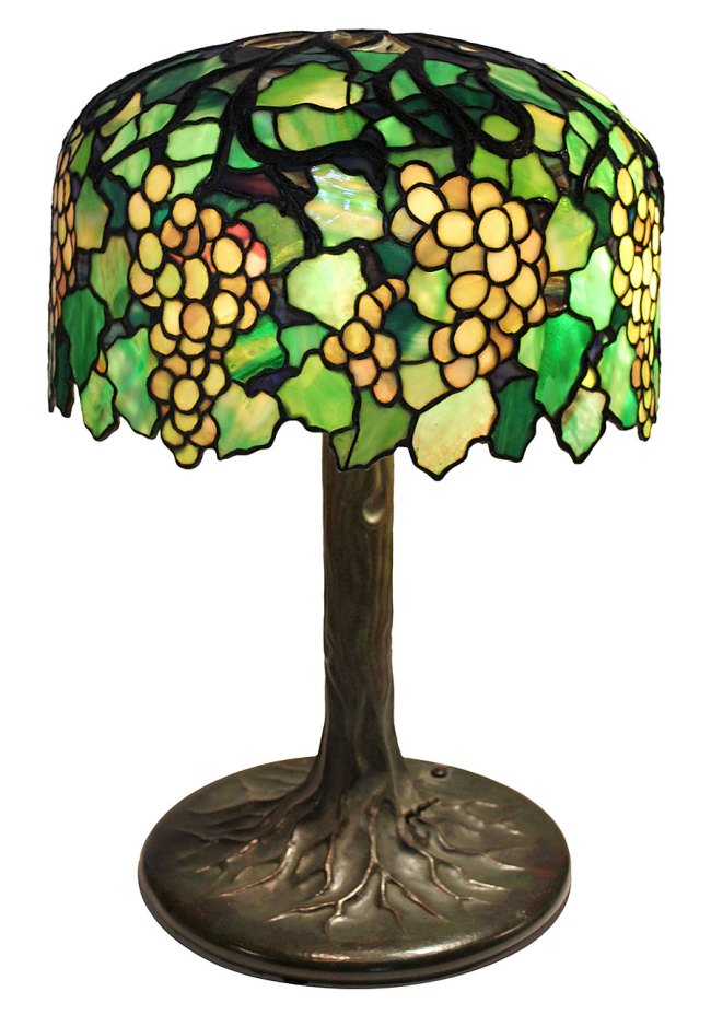 Tiffany Studios. 'Lamp with Grape Motif' Early 20th century Collection of Dr. Byron Vreeland Photo courtesy Christopher Martin