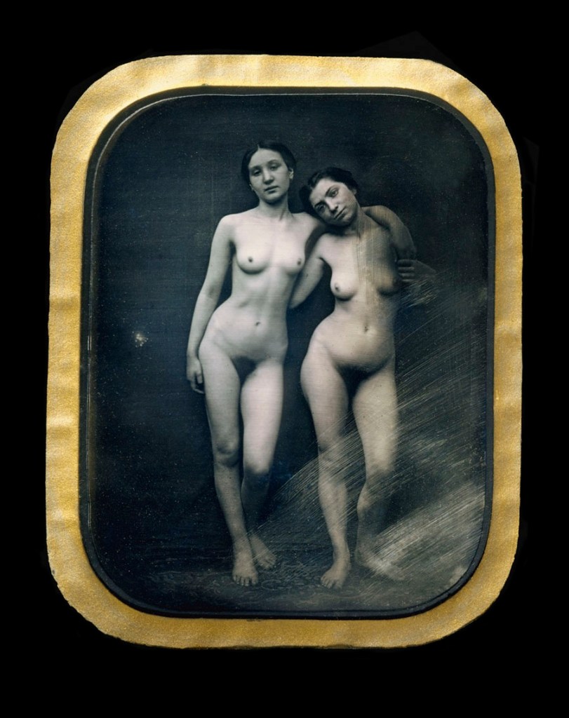 Félix-Jacques-Antoine Moulin (French, 1800 - after 1875) 'Untitled [Two Standing Female Nudes]' c. 1850 from the exhibition 'Naked Before the Camera' at the Metropolitan Museum of Art, New York, March - September, 2012